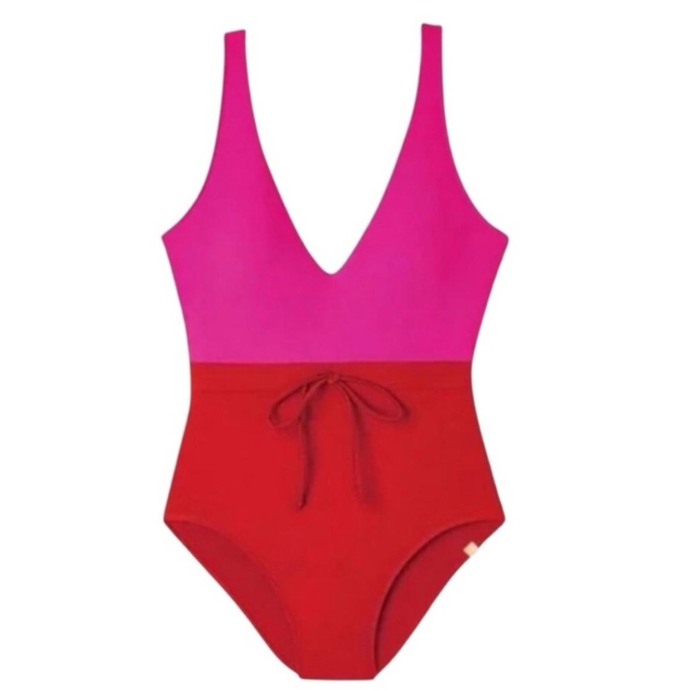 Summersalt Women's Pink and Red tie waist Backflip Swimsuit